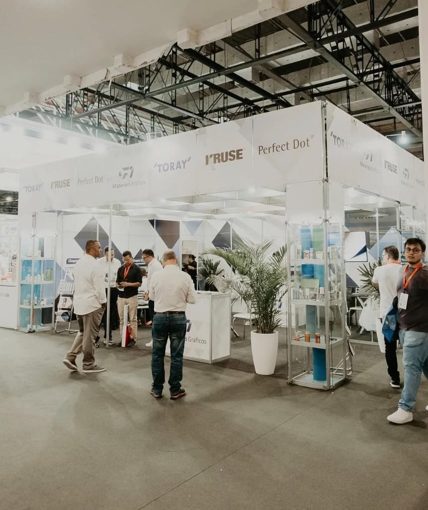 Stand da Ofsete na ExpoPrint 2026 com marcas Toray, Kruse e Perfect Dot®